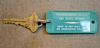 Vintage Casino Motel Room Key Fob Thunderbird Hotel Las Vegas Nevada