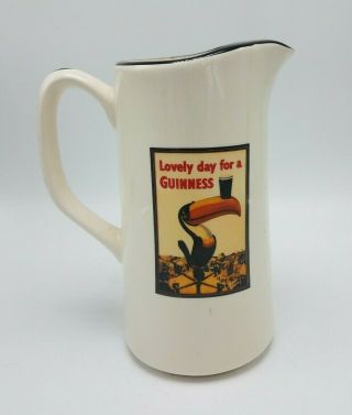 Vintage Irish Advertising Lovely Day For A Guinness Ale Jug Pitcher Rare Pelican