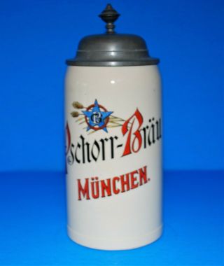 Pschorr Brau Munchen - 1l Lidded Brewery Stein