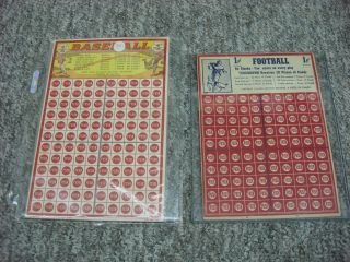 2 - Vintage Sport Themed Punch Boards (un - Punched) Trade Stimulators Cool