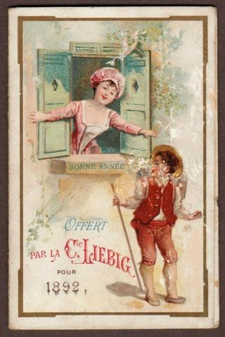 Liebig 1892 Calendar Vintage Bi - Fold Pocket Size " Scenes With Children " French