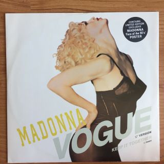 Madonna - Vogue - U.  K 2 Track 12” Vinyl Includes ‘Face Of The 80’s’ Poster 4