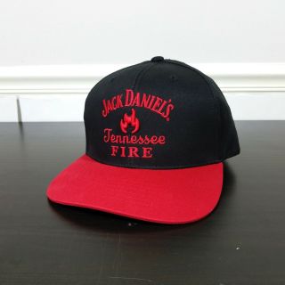 Jack Daniels Tennessee Fire Hat Snapback Mens Baseball Cap Black Red One Size