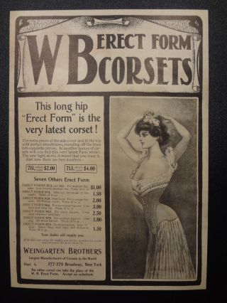 1902 Advertisement - W B Erect Form Corsets - Weingarten Brothers -