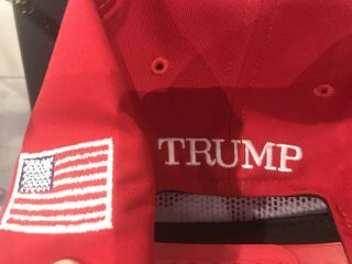 DONALD TRUMP SIGNED 2016 Campaign Rally Red USA Made Cali - Fame MAGA HAT $$$ 4