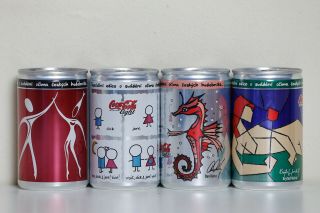 2006 Coca Cola 4 Cans Set From Czech Republic / Slovakia,  Art (150ml)