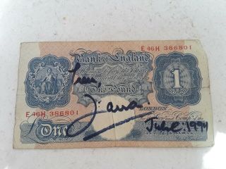 Princess Diana Signed One Pound Note Dated 1994 Rare Gotten First Hand