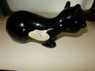 Retro Murano Art Glass Murano Seguso Black Cat Bottle for Bischoff Brandy Bottle 2