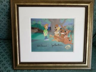 Scooby Doo Animation Cell Signed By Bill Hanna Joe Barbera Hand Painted