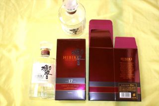 Rare Suntory Hibiki 17years 2 Japanese Whiskey Empty Bottle With Box Japan