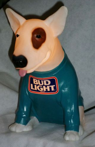 1986 Bud Light Spuds Mackenzie Light Up Dog Statue Sign - Anheuser Busch - Rare