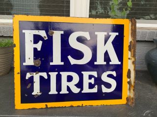 1930’s Fisk Tires Porcelain Sign
