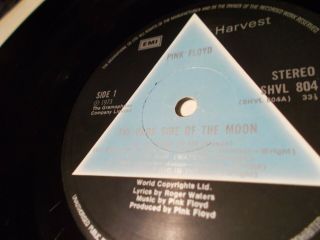 Pink Floyd,  Dark Side Of The Moon,  Shvl 804,  Uk 1st Lp Press Vinyl Solid Blue A2