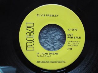 Rare - Rca Records 47 - 9670 - Elvis Presley - If I Can Dream - Promo - 45 - Vinyl