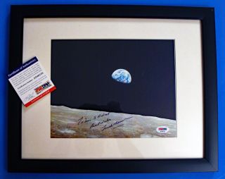 Frank Borman Signed & Psa Certified - Framed Earthrise Photo - (apollo 8,  Moon)