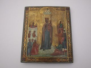 18th To 19th Century Old Master Painting Russian ? Museum Quality Icon Madonna