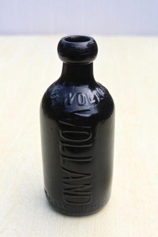 Vintage Western & Wolland Bermondsey London Black Glass Ginger Beer Bottle