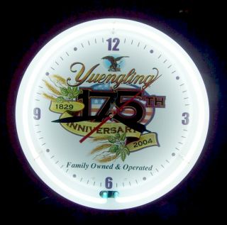 Yuengling Neon Advertising Wall Clock 20 " Diameter All Electric Made In U.  S.  A.
