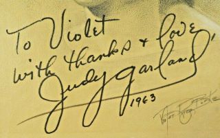 1963 Judy Garland Signed Art 12x16 2