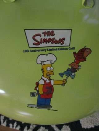 The Simpsons 10th Anniversary Limited Edition Grill Weber Large 22 1/2 " N/r
