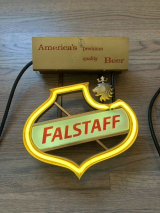 Vintage Falstaff Beer Sign Yellow Neon Light,  Cash Register Style