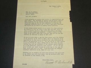 Typed Letter Signed By Roscoe C.  (aka Fatty) Arbuckle Dated 5/22/1922