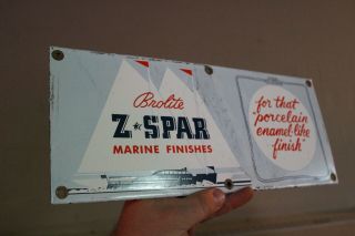 Brolite Z Spar Marine Paint Porcelain Metal Dealer Sign Boat Fishing Sailing Gas