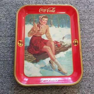 4x 1939,  1941,  1948,  1957 Coca Cola Coke Metal Serving Tray Rooster 5
