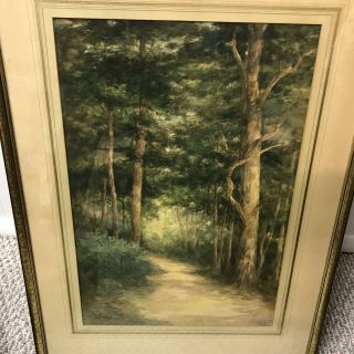 Harry E.  Greaves Listed Artist Watercolor Wooded Scene