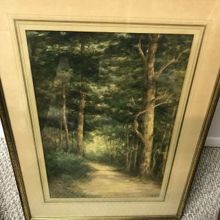 Harry E.  Greaves Listed Artist Watercolor Wooded Scene 2