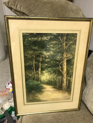 Harry E.  Greaves Listed Artist Watercolor Wooded Scene 5