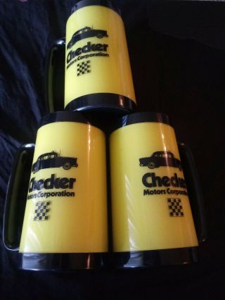 Checker Motors Corporation 3 Thermo - Serv Mugs