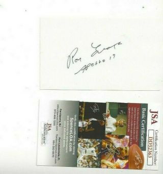 Ronald Ron Evans Autographed 3x5 Card Nasa Space Astronaut Apollo 17 Jsa