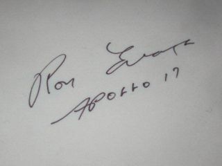 Ronald Ron Evans Autographed 3x5 Card NASA Space Astronaut Apollo 17 JSA 2