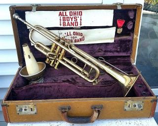 Vincent Bach Mercedes Mt Vernon Ny 14308 Brass Trumpet Case 10 1/2 C Mouthpiece