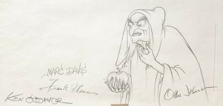 1937 Disney Snow White Seven Dwarfs Hag Wittch Production Animation Drawing Cel