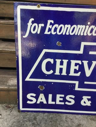 Large Double Sided Chevrolet Porcelain Sign 7