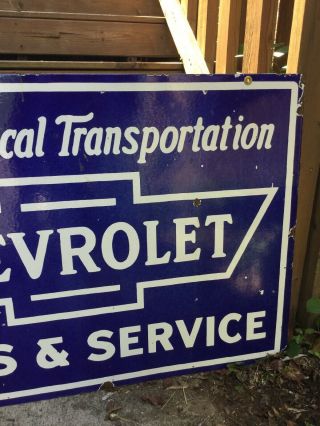 Large Double Sided Chevrolet Porcelain Sign 8