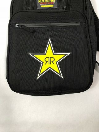 Rockstar Energy Drink Black Backpack Book Bag Multi Pocketed Sturdy 2