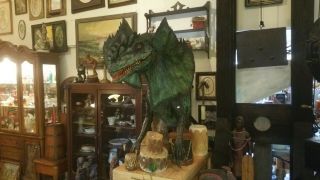 Dinosaur Sculpture,  Movie Prop Quality Dilophosaurus With Stand 1st Two Pictures