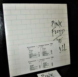 Pink Floyd The Wall Promo 2 Lp Vinyl Set W/sticker & Time Sheets 1979 Cbs