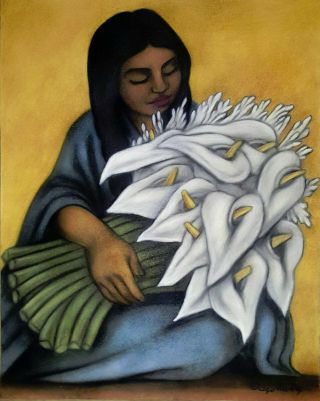Diego Rivera Pastel On Paper Drawing With Provenance,