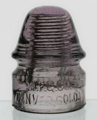Purple Cd 134 W.  F.  G.  Co.  Denver,  Colo.  Glass Insulator