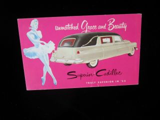 Advertising Postcard Of A 1953 Cadillac Hearse