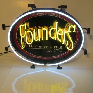 Founders Brewing Co Neon Lit Beer Sign Grand Rapids,  Mi Very Htf