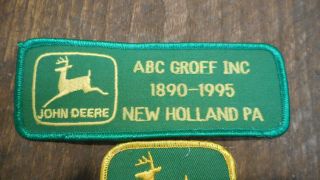 L4567 - Vintage Abc Groff John Deere advertising hat patch Holland Pa,  patch 3