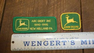 L4567 - Vintage Abc Groff John Deere advertising hat patch Holland Pa,  patch 4