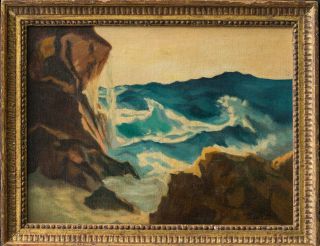 Thomas Hart Benton (1889 - 1975) Kansas/missouri Listed Artist Oil On Board