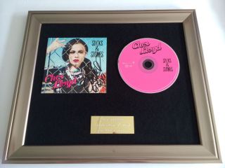 Signed/autographed Cher Lloyd - Sticks & Stones Framed Cd Presentation.  Rare