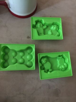 Vintage American Greetings Corp 3 Care Bear Molds From 1983 Plastic Green
